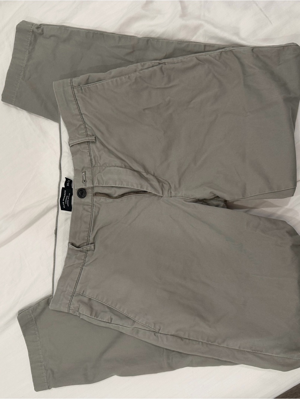 Club Monaco Light Gray Flat-Front Chino Shorts